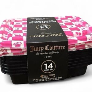 Juicy Couture Home JC Crown Cherries Logo Fruit Food Storage Containers 14 Piece
